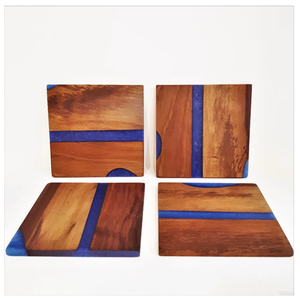 Dessous de verre de tasse à café en résine époxy et bois antique Design élégant Cadeaux de mariage personnalisés les plus vendus Dessous de verre en bois de résine - Product Image 6