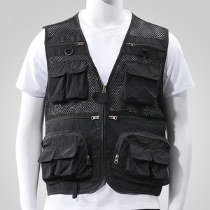 Gilet multi-poches pour hommes, gilet en maille à séchage rapide, veste de pêche en plein air, photographie sans manches - Product Image 1