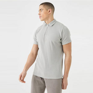 Conception de logo personnalisé de haute qualité OEM Slim ajusté vierge 1/4 col zippé respirant palangre uni à manches courtes anti-rides imprimé - Product Image 1