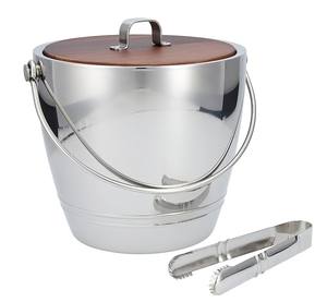 Modern Stainless Steel <b>Ice</b> <b>Bucket</b> <b>with</b> <b>Lid</b> and Handle Sleek Curved Design Polished Finish for Elegant Home Bar Entertaining - Product Image 4