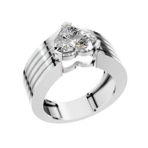 Bague de fiançailles, de mariage ou d'anniversaire en forme de cœur avec diamant VVS D de 3 carats, or massif 10k 14k, sertissage à griffes, bijoux fins pour femmes - Product Image 1