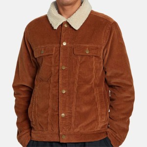 <b>Men's</b> Warm <b>Corduroy</b> Trucker <b>Jacket</b> - Sherpa Lined and Comfortable, Ideal for Winter and Cold Weather Haus Industries - Product Image 1