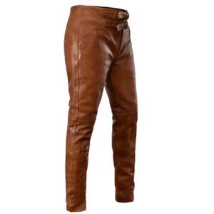 Pantalon évasé en cuir élégant et décontracté pour homme - Haute qualité, toile légère, coupe ajustée, respirant, écologique, séchage rapide - Product Image 5