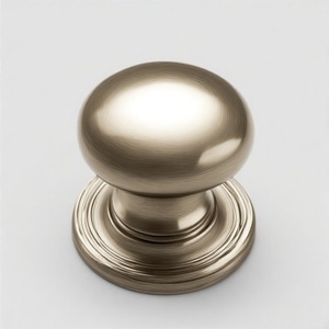 Pomo de puerta redondo de níquel pulido GleamTurn Royal Arc, estética moderna elegante con detalles lujosos para interiores de primera calidad - Product Image 4