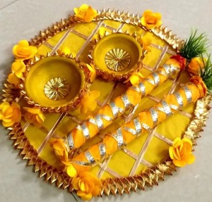 Artisanat créatif mariage Haldi cérémonie plateau bague de fiançailles plateau saison de mariage nouveaux modèles anneau cérémonie plaque - Product Image 4