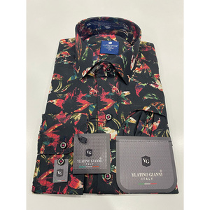 Chemise décontractée pour homme, coupe ajustée, col montant en popeline, 100% coton, tissu respirant, fabriqué en Turquie, tailles disponibles - Product Image 2