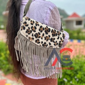 กระเป๋าสะพายพาดลำตัวหนังแท้พิมพ์ลายสัตว์สไตล์ตะวันตกใหม่ - Product Image 1