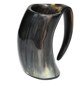 Mug à boire en corne de buffle, logo gravé, produits artisanaux, tailles personnalisées, couleur naturelle de la corne, mug en corne - Product Image 1