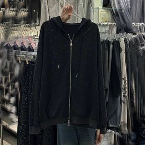 Sweats à capuche respirants pour femmes avec logo personnalisé de qualité supérieure pour adultes Sweats à capuche pour femmes avec strass de marque privée de taille personnalisée - Product Image 1