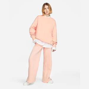 Sudadera holgada de cuello redondo acanalado para mujer, 80% Algodón, 20% poliéster reciclado, lana, puños acanalados y dobladillo, Peach Schnapps - Product Image 6