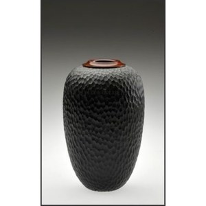 Vente chaude Unique Designer martelé Texture couleur noire enduit de poudre de haute qualité Vase à fleurs en métal au prix le plus bas - Product Image 1