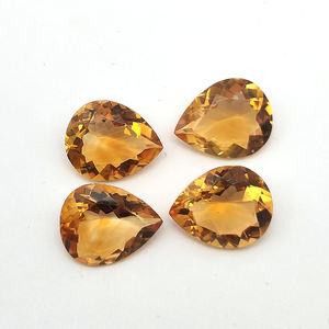 10 piezas de citrino natural 17x14x7mm pera faceta 87,40 Cts lote Iroc ventas piedras preciosas sueltas de alta calidad con agujero en la parte superior US $469 - Product Image 5