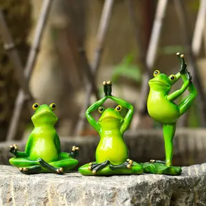 花园装饰仿真动物瑜伽青蛙花园景观搞笑青蛙户外树脂工艺品装饰