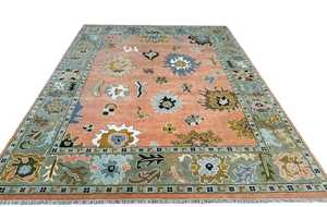 Tapis de salon contemporain antique exquis rose style persan noué à la main en coton floral pour animaux de compagnie antidérapant 4x6 9x12 - Product Image 2