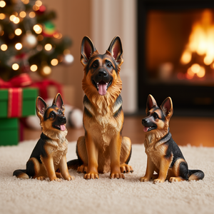 Figuras Navideñas de Cachorros de Pastor Alemán, Paquete de 5 - Product Image 3