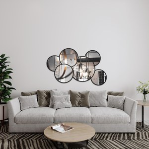 Espejo de mosaico de plata, espejo de mosaico redondo - Product Image 6