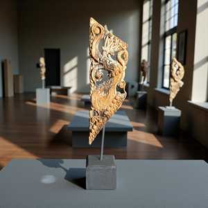 Soporte de Madera Rústico Antiguo con Diseño de Plantas - Product Image 2