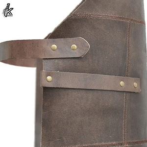 Delantal de peluquero de Chef de cuero genuino de alta calidad, babero de cocina sin mangas para hombres y mujeres, nuevo PVC barato y Material de tela para cocinar alimentos - Product Image 3