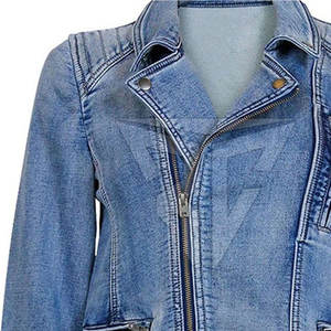 Meilleur prix confortable respirant solide veste en jean pour femmes marque privée col montant tricoté de haute qualité pour l'hiver en plein air - Product Image 4