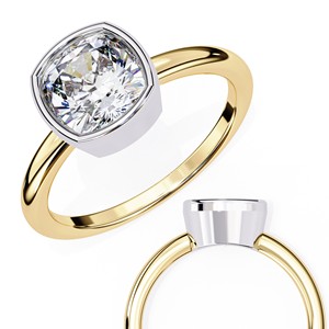 Bague de fiançailles en diamant naturel de qualité supérieure, taille coussin, plaqué or 14 carats, certifiée IGI, pour mariages - Product Image 5