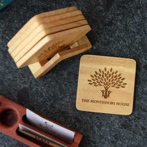 Posavasos de madera únicos para regalos de boda al por mayor - Product Image 1