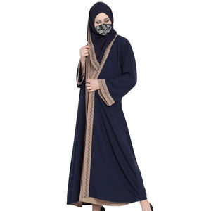 Personalizable transpirable Premium modesto A-Line cerrado Abaya plateado suelto holgado mujeres musulmanas vestido islámico para - Product Image 4