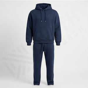 Men 2-Piece Acid Wash Jogger Set Long Sleeve <b>Distressed</b> Hoodie Oversized Fleece Tracksuit Pullover Style Gym Running Wear - Product Image 1