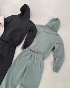 ชุดวอร์มผ้าคอตตอนผ้าฟลีซโอเวอร์ไซส์ทรงแบ็กกี้และกางเกงวอร์มสำหรับผู้ชาย - Product Image 4