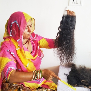 Cheveux humains vierges bruts remy fermeture bouclée profonde pas cher 100% extensions de cheveux humains indiens temple cheveux humains bruts non transformés - Product Image 2