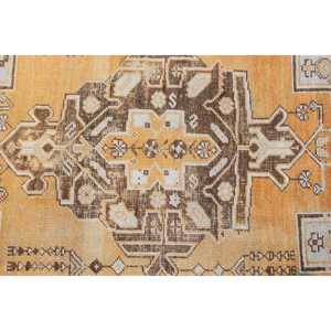 3.2x3.8 ft Rug, Vintage Turkish Rug, <b>Yellow</b> <b>Wool</b> Rug - Product Image 4