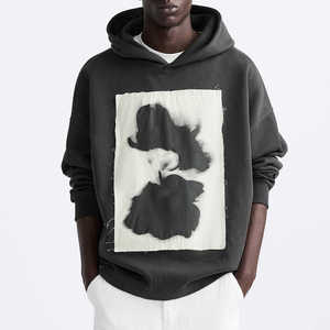 Écusson de broderie personnalisé poids lourd 500 GSM DTG impression à capuche sweat à capuche surdimensionné vierge 100% coton hommes sweats à capuche - Product Image 1