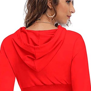 2025 nueva llegada ropa informal logotipo personalizado impresión algodón superventas personalizado mujer Crop Top Sudadera con capucha para la mejor calidad - Product Image 1