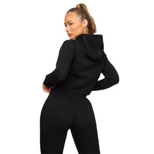 2025 nouveau design mince pour les femmes deux pièces survêtement ensemble solide maigre deux pièces survêtement ensemble haut court à capuche 2 pièces pantalon ensemble - Product Image 2