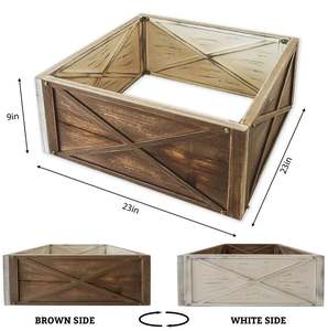 Dark walnut wood <b>tree</b> <b>collar</b> Christmas decoration modern design <b>tree</b> stand classy inspired decor for home new year Xmas party - Product Image 6