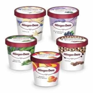 Haa Gen Dazs ไอศกรีมนุ่มในหลากหลายรสชาติรวมทั้งชากาแฟไข่กับนมและสารปรุงแต่งรสบรรจุในกล่องถุง - Product Image 3