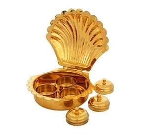 กล่องทองเหลืองทำมือสำหรับใส่ซินดูร์ ดิบบี คุมคุม ดานี  แบบทันสมัย ปลอดภัย สำหรับพิธีบูชา ของตกแต่งงานแต่งงาน - Product Image 5