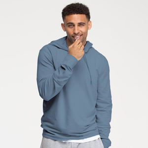 Custom OEM Design Men's Winter Long Solid Front Logo Fleece Pullover <b>Hoodie</b> - Product Image 3