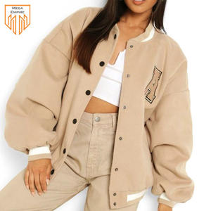 Vente en gros de veste à manches longues pour femmes à la mode, veste universitaire avec logo personnalisé pour femmes - Product Image 3