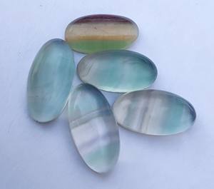 Wholesale Lavira AAA+ Natural Fluorite Cabochon Loose Gemstones Flat Back Black Crystal Quartz Beda Shape Third Party Certified - Product Image 4