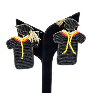 Hot Selling Beaded <b>Graduation</b> Gown Earrings Custom <b>Graduation</b> <b>Jewelry</b> Wholesale Fashion Earrings for Gifts Events Custom Logo - Product Image 1