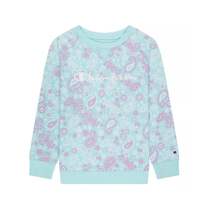 Maglioni sportivi da ragazza Champion Paisley AOP Crew Colore: Chiaro/Rosa 100% autentico - Product Image 1