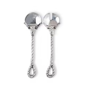 Juego de Cubiertos de Acero Inoxidable con Diseño de Hoja de Oro en el Extremo del Mango, Servidor de Ensalada Plateado para Bodas y Hogar - Product Image 6