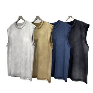 Débardeurs délavés à l'acide de rue surdimensionnés pour hommes personnalisés débardeurs respirants de mode d'été débardeurs débardeurs streetwear en coton 2025 - Product Image 2