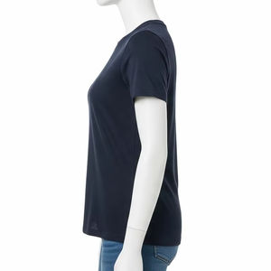 Camisetas tejidas antiarrugas con cuello redondo para mujer, mezcla de algodón, tela suave transpirable, ropa informal de uso diario, Tops para mujer - Product Image 2