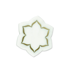 ชุดที่รองแก้วหินอ่อนและทองเหลืองสีเขียวสุดหรูของนักออกแบบตกแต่งบ้านรูปทรงการออกแบบดอกไม้ขายดี - Product Image 1