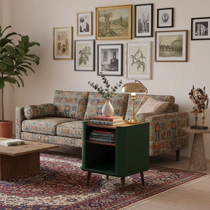 Mesa Auxiliar de Madera de Teca Real, Diseño Tradicional Convertible Moderno, Alta Calidad, para Dormitorio, Apartamento, Sala de Estar - Product Image 1