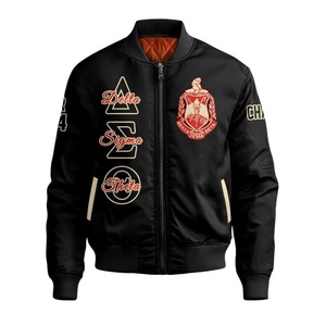 Chaquetas Bomber de satén para mujer, chaqueta Bomber bordada con cresta Delta Sigma Theta, chaqueta Sorority Top Trending - Product Image 2