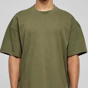 300G Heavy 100% algodón camiseta informal de gran tamaño camisas personalizadas para hombres servicio de etiqueta de manga corta