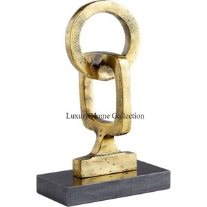 <b>Leaf</b> Shape Decorative Tabletop Sculpture Gold Color Shiny Polished With Black Color Powder Coated Luxurious Design Handcrafted - Product Image 3