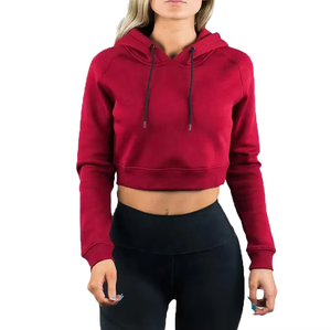 Venta al por mayor logotipo personalizado Streetwear pulóver gimnasio señoras Casual mujeres Crop Sudadera con capucha sudaderas con capucha de las mujeres - Product Image 5